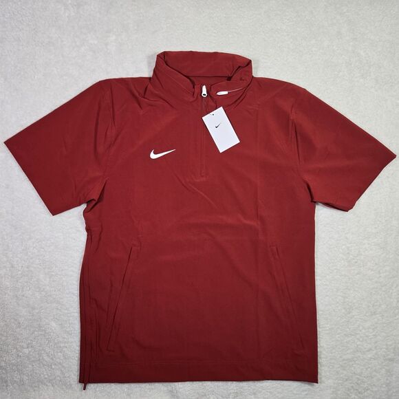 Nike Coaches Sideline 1/4 Zip Mens Large Maroon Red Hoodie Jacket FJ9548-613 L - Picture 1 of 7